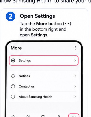 Samsung Health to Apple Health visual step 2