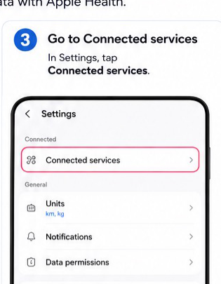 Samsung Health to Apple Health visual step 3