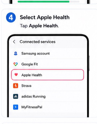 Samsung Health to Apple Health visual step 4