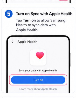 Samsung Health to Apple Health visual step 5