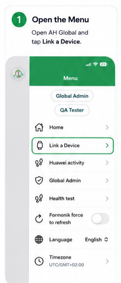 Fitbit connection setup screen