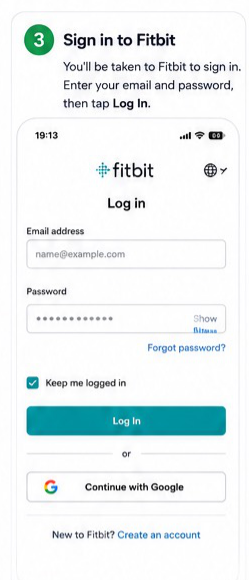 Fitbit connection visual step 3