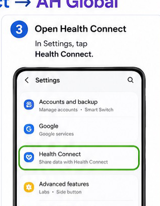 Samsung Health to Health Connect visual step 3
