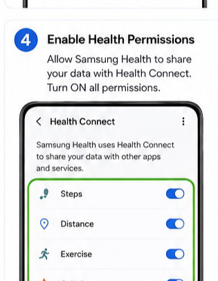 Samsung Health to Health Connect visual step 4