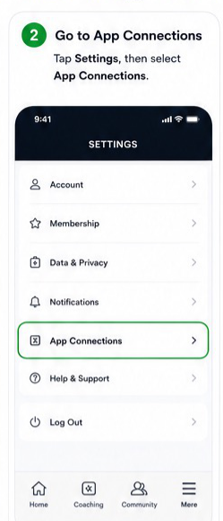 WHOOP to Apple Health visual step 2