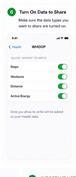 WHOOP to Apple Health visual step 6