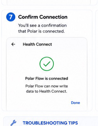 Polar Flow to Health Connect visual step 7