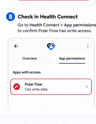 Polar Flow to Health Connect visual step 8