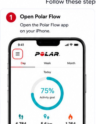 Polar Flow to Apple Health visual step 1