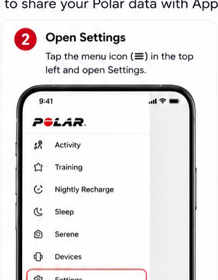 Polar Flow to Apple Health visual step 2