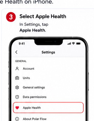 Polar Flow to Apple Health visual step 3