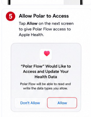 Polar Flow to Apple Health visual step 5