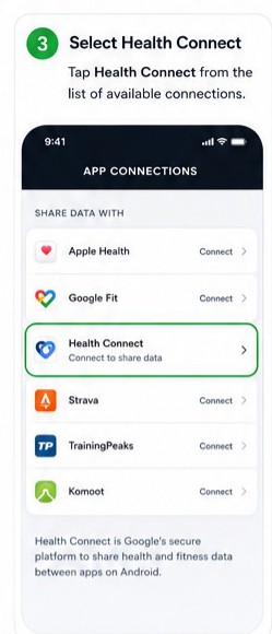 WHOOP to Health Connect visual step 3
