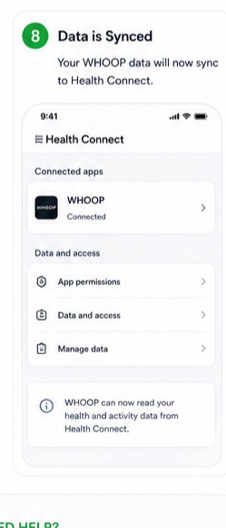 WHOOP to Health Connect visual step 8