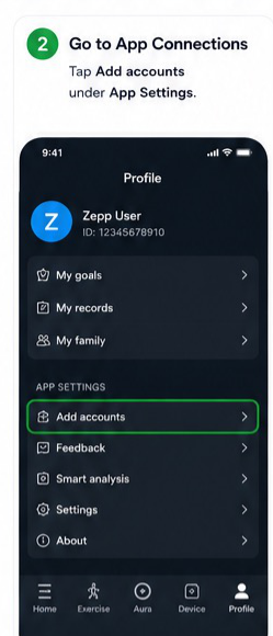 Zepp to Health Connect visual step 2