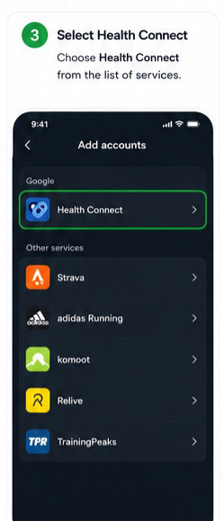 Zepp to Health Connect visual step 3