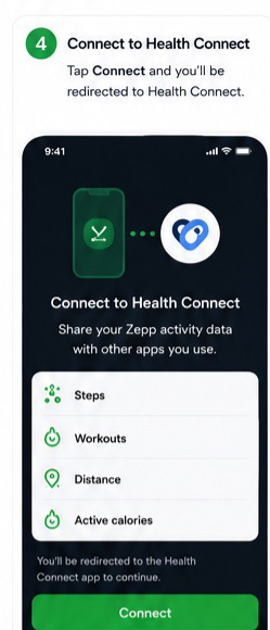 Zepp to Health Connect visual step 4