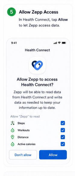 Zepp to Health Connect visual step 5